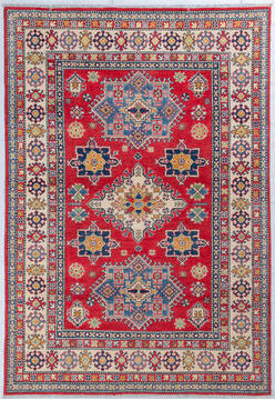 Kazak Red Hand Knotted 5'5" X 7'10"  Area Rug 700-148162