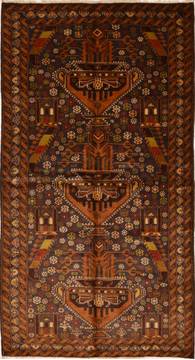 Afghan Baluch Blue Rectangle 5x7 ft Wool Carpet 15091