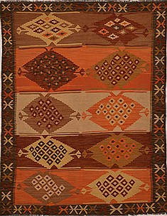 Pakistani Kilim Purple Rectangle 5x7 ft Wool Carpet 15484