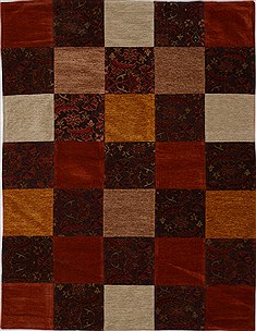 Indian Patchwork Multicolor Rectangle 5x7 ft Wool Carpet 15519