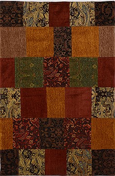 Indian Patchwork Multicolor Rectangle 4x6 ft Wool Carpet 15545