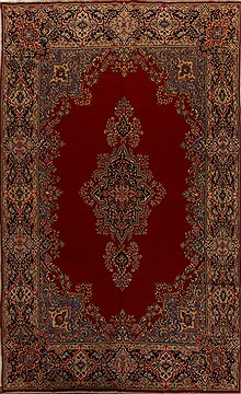 Persian Kerman Red Rectangle 11x16 ft Wool Carpet 15659