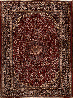 Persian Najaf-abad Red Rectangle 11x16 ft Wool Carpet 15666