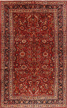 Mashad Red Hand Knotted 9'11" X 16'3"  Area Rug 251-15690