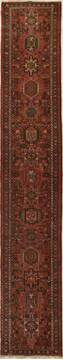 Karajeh Red Runner Hand Knotted 2'8" X 15'3"  Area Rug 250-15779