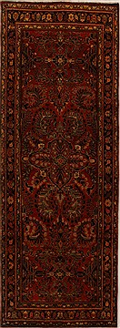 Persian Hamedan Red Runner 10 to 12 ft Wool Carpet 15828