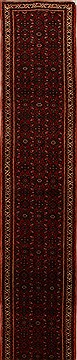 Hossein Abad Red Runner Hand Knotted 2'9" X 15'10"  Area Rug 250-15847