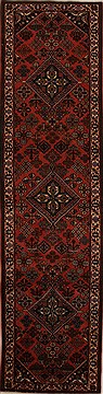Joshaghan Red Runner Hand Knotted 3'3" X 13'1"  Area Rug 250-15856