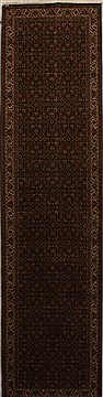 Indian Herati Black Runner 13 to 15 ft Wool Carpet 16028