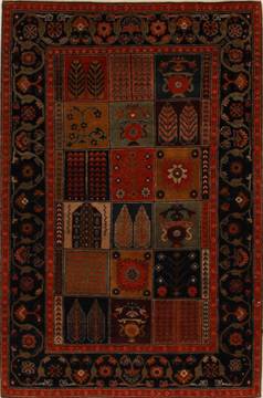 Indian Bakhtiar Multicolor Rectangle 4x6 ft Wool Carpet 16086