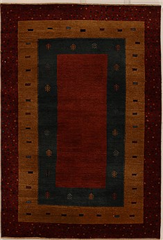 Indian Gabbeh Multicolor Rectangle 4x6 ft Wool Carpet 16091