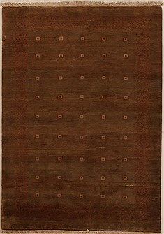 Persian Gabbeh Brown Rectangle 4x6 ft Wool Carpet 16119
