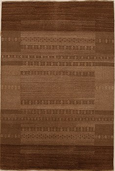 Indian Gabbeh Beige Rectangle 4x6 ft Wool Carpet 16151