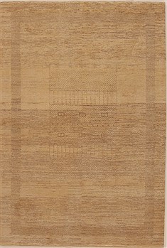 Indian Gabbeh Beige Rectangle 4x6 ft Wool Carpet 16169