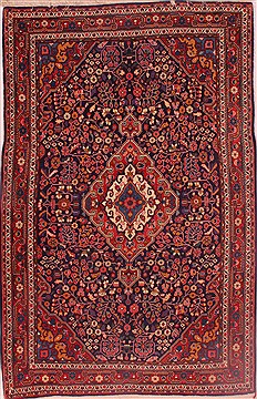 Persian Jozan Blue Rectangle 5x7 ft Wool Carpet 16399