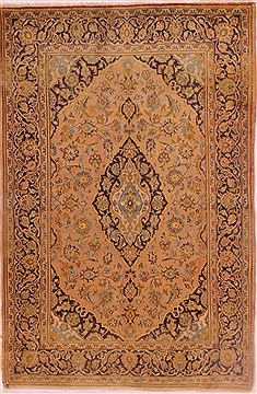 Persian Kashan Purple Rectangle 5x7 ft Wool Carpet 16411