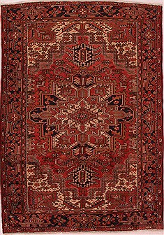 Persian Heriz Red Rectangle 7x9 ft Wool Carpet 16426