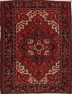 Persian Heriz Red Rectangle 6x9 ft Wool Carpet 16428
