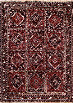 Persian Yalameh Red Rectangle 7x9 ft Wool Carpet 16430