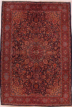 Persian sarouk Blue Rectangle 7x10 ft Wool Carpet 16433