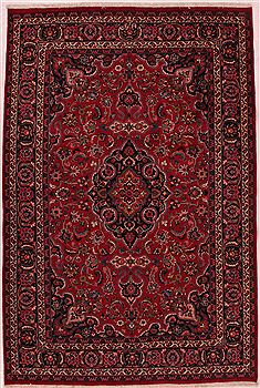 Persian Mashad Red Rectangle 7x10 ft Wool Carpet 16434