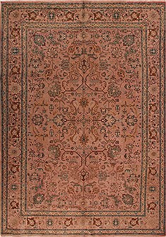 Persian Tabriz Purple Rectangle 8x11 ft Wool Carpet 16511