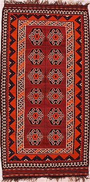 Persian Turkman Red Rectangle 6x9 ft Wool Carpet 16514
