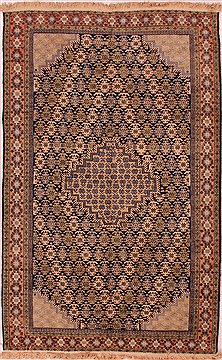 Persian Ardebil Blue Rectangle 6x9 ft Wool Carpet 16523
