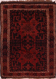 Afghan Kazak Black Rectangle 3x4 ft Wool Carpet 16530