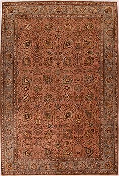 Persian Tabriz Purple Rectangle 8x11 ft Wool Carpet 16542