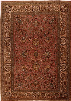 Persian Tabriz Purple Rectangle 8x11 ft Wool Carpet 16548