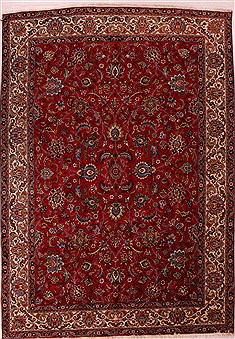 Persian Tabriz Red Rectangle 8x11 ft Wool Carpet 16572