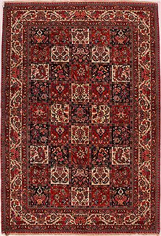 Persian Bakhtiar Red Rectangle 7x10 ft Wool Carpet 16573
