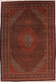 Persian Tabriz Black Rectangle 7x10 ft Wool Carpet 16586