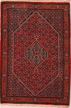 Persian Bidjar Red Rectangle 4x6 ft Wool Carpet 16621