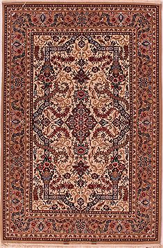 Persian Isfahan White Rectangle 4x6 ft Wool Carpet 16640