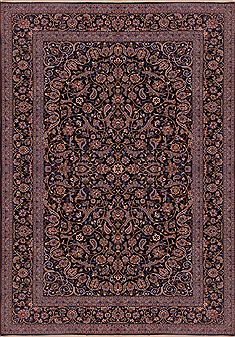 Persian Kashan Blue Rectangle 9x12 ft Wool Carpet 16699