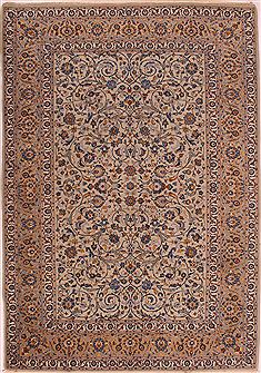 Persian Kashan Blue Rectangle 8x11 ft Wool Carpet 16710