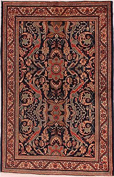 Persian Mahal Blue Rectangle 4x6 ft Wool Carpet 16718