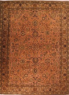 Persian Tabriz Purple Rectangle 9x13 ft Wool Carpet 16785