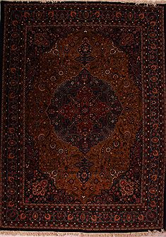 Persian Tabriz Yellow Rectangle 10x13 ft Wool Carpet 16809