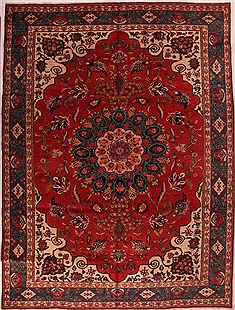 Persian Tabriz Red Rectangle 9x12 ft Wool Carpet 16810