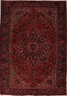 Persian Ardebil Red Rectangle 10x13 ft Wool Carpet 16813