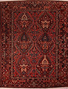 Persian Bakhtiar Red Rectangle 10x12 ft Wool Carpet 16814
