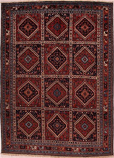 Persian Yalameh Brown Rectangle 7x9 ft Wool Carpet 16824