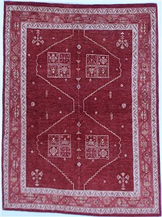 Persian Gabbeh Orange Rectangle 5x7 ft Wool Carpet 16861