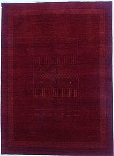 Indian Gabbeh Orange Rectangle 5x7 ft Wool Carpet 16878