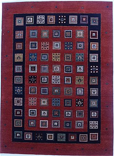Indian Gabbeh Red Rectangle 5x7 ft Wool Carpet 16882