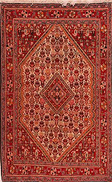 Persian Jozan White Rectangle 5x7 ft Wool Carpet 16917