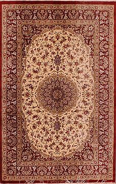 Persian Qum Yellow Rectangle 3x5 ft Wool Carpet 16933